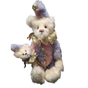 Vintage Nancy Brown Nac-B Bears Court Jester Handmade Teddy Bear Plush